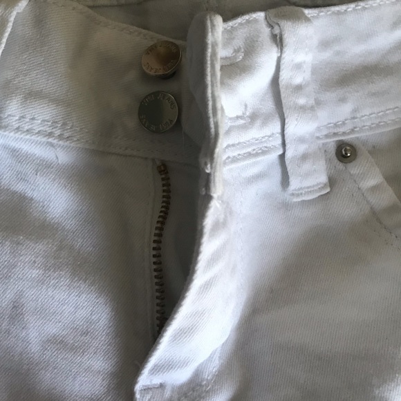 White Booty-Hugging Jean Shorts - Picture 2 of 5